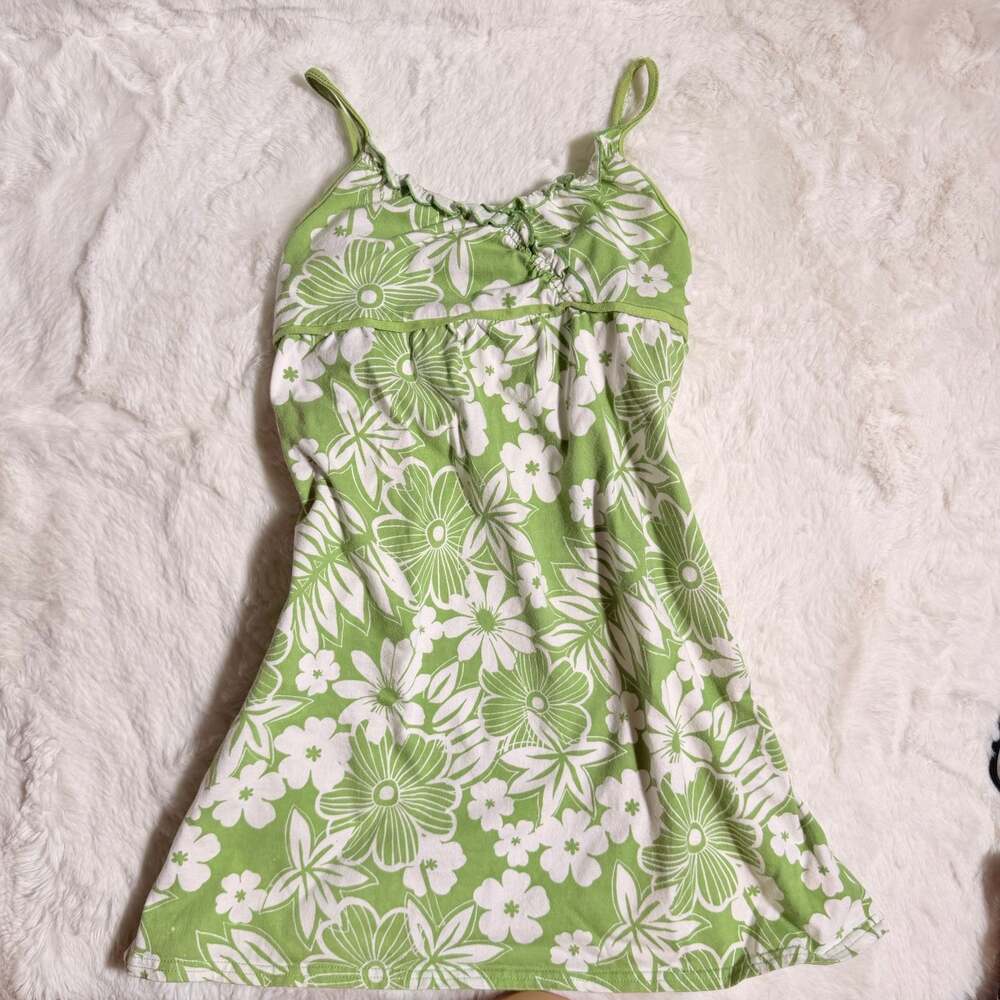 Faded Glory Floral Print Smocked Tank Top